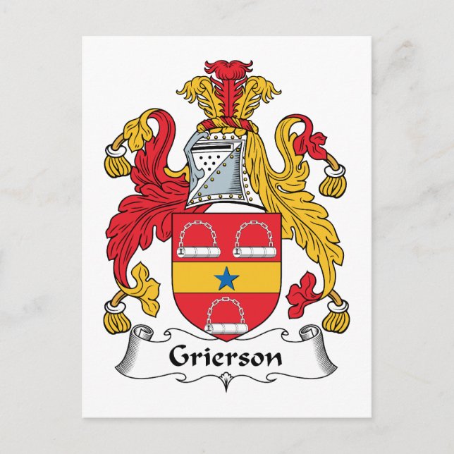 Grierson Family Crest Postcard (Front)