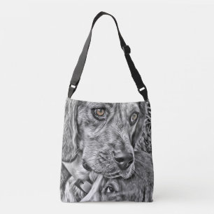 Grieving Hound Dogs Beagle and Basset Crossbody Bag