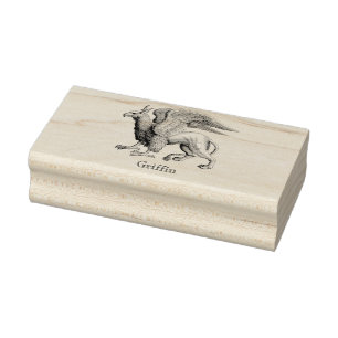 Griffin creature vintage rubber stamp