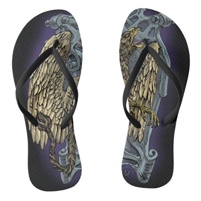 Griffin Crest Flip Flops (Footbed)