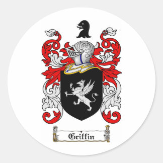 GRIFFIN FAMILY CREST -  GRIFFIN COAT OF ARMS CLASSIC ROUND STICKER