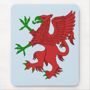 Griffin in Red and Green Mouse Mat