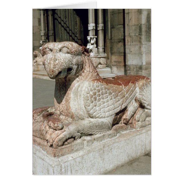Griffin lying on a plinth, mid 13th century (Front)