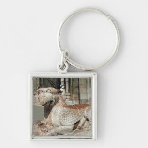 Griffin lying on a plinth, mid 13th century key ring