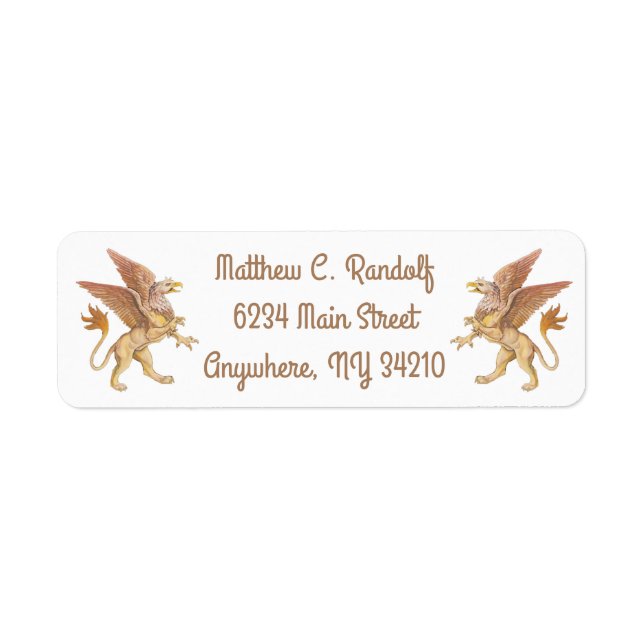 Griffin, monster, return address label (Front)