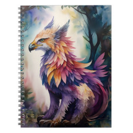 Griffin Night Forest Multicolor Watercolor Notebook