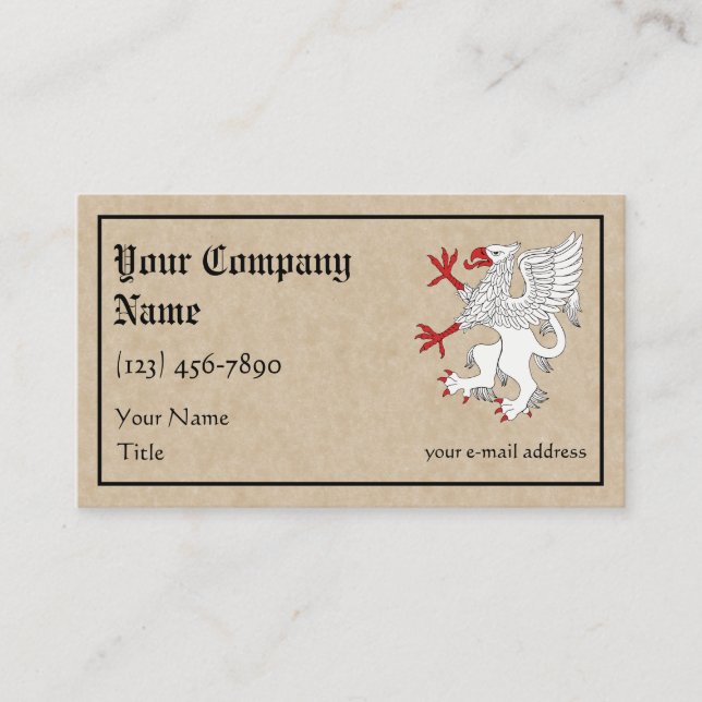 Griffin Rampant Argent Business Card (Front)