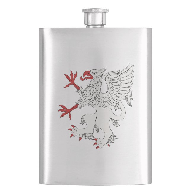 Griffin Rampant Argent Hip Flask (Front)