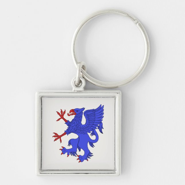 Griffin Rampant Azure Key Ring (Front)
