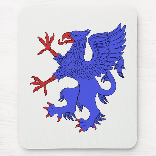 Griffin Rampant Azure Mouse Mat (Front)