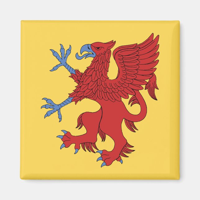 Griffin Rampant Gules Magnet (Front)