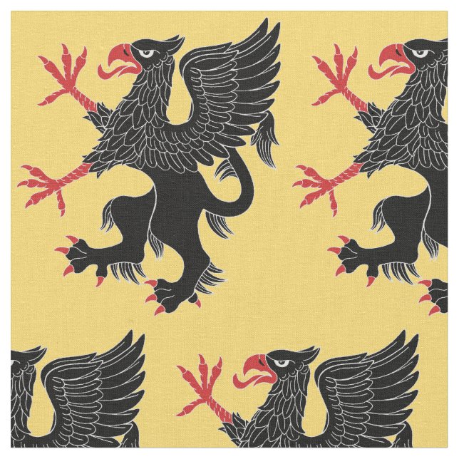 Griffin Rampant Sable Fabric (Close Up)