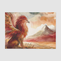 Griffin With Mountain Landscape Watercolor Art