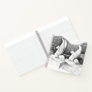 Griffins sculpture monochrome pencil Art Notebook