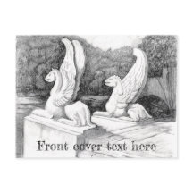 Griffins sculpture monochrome pencil Art