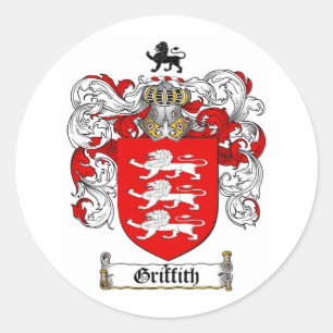 GRIFFITH FAMILY CREST -  GRIFFITH COAT OF ARMS CLASSIC ROUND STICKER