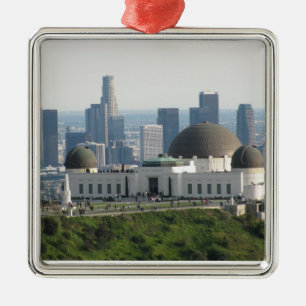 Griffith Observatory and Downtown Los Angeles Metal Tree Decoration