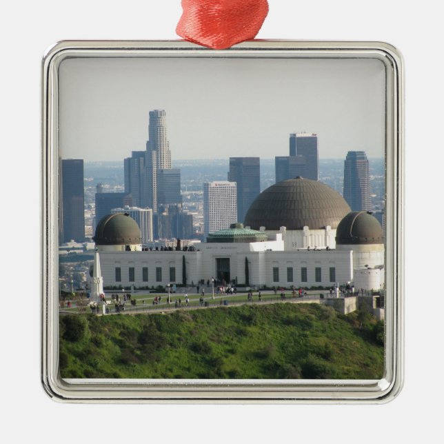 Griffith Observatory and Downtown Los Angeles Metal Tree Decoration (Front)