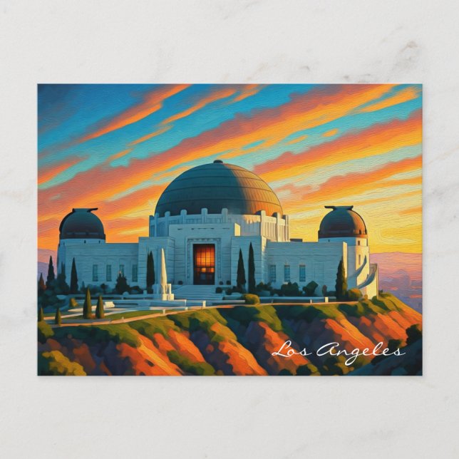 Griffith Observatory Los Angeles Sunset postcard (Front)