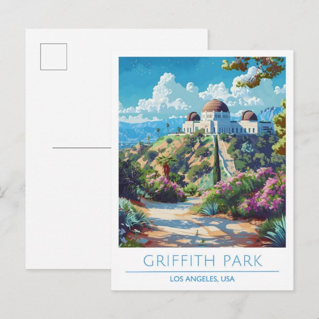 Griffith Park Los Angeles USA Vintage Travel  Postcard (Front/Back)