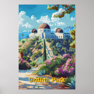 Griffith Park Los Angeles USA Vintage Travel  Poster