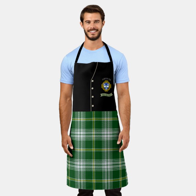 Griffith Shield & Tartan Personalised Kilt  Apron (Worn)