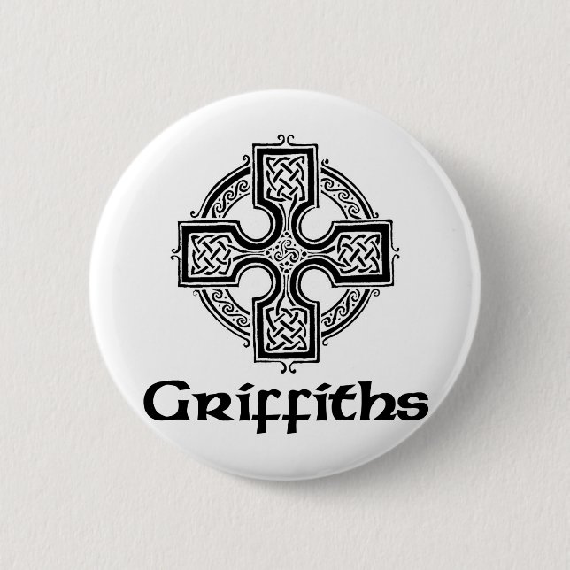 Griffiths Celtic Cross 6 Cm Round Badge (Front)