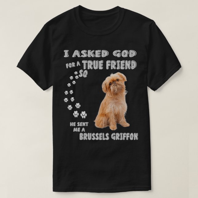 Griffon Belge Dog Mom Dad Costume, Cute Brussels G T-Shirt (Design Front)