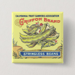 Griffon Brand Beans - Vintage Label 15 Cm Square Badge