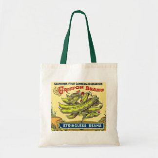 Griffon Brand Stringless Beans - Vintage Label Tote Bag