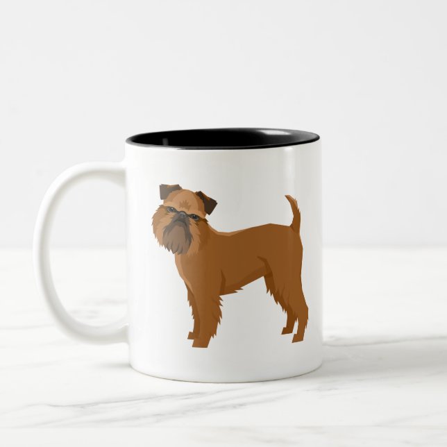 Griffon Bruxellois Two-Tone Coffee Mug (Left)