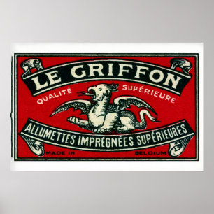 Griffon Matchbox Art Print, Belgian Vintage Art Poster