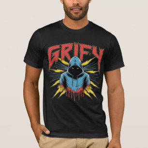 Grify Cyber Hacker Art Hooded Rogue Binary Code T-Shirt