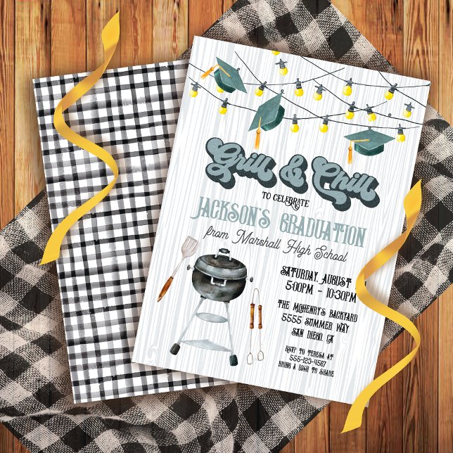Grill and Chill BBQ Graduation Partly Invitation (Creator Uploaded)