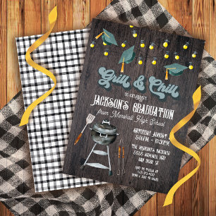Grill and Chill BBQ Graduation Partly Invitation
