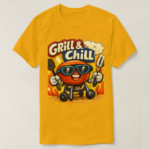 Grill and Chill BBQ T-Shirt Funny Tee