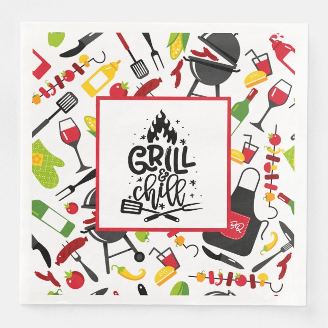 Grill And Chill  Napkin (Front)