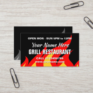 Grill and Wok restaurant business card template