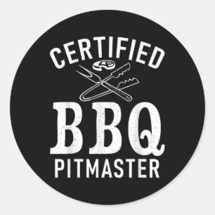 Grill Barbecue Grilling Certified Bbq Pitmaster  Classic Round Sticker