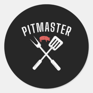 Grill Barbecue Grilling Pitmaster Classic Round Sticker