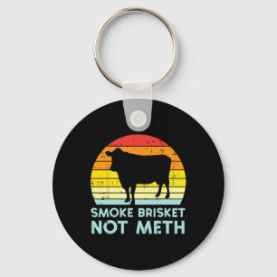 Grill Brisket Beef Sunset Retro Bbq Barbecue Grill Key Ring