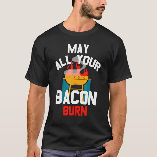 Grill   Burning Bacon T-Shirt (Front)