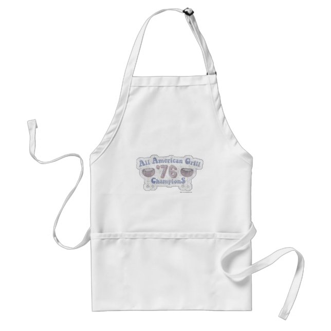 Grill Champions of 76 Retro Faded Slogan Standard Apron (Front)