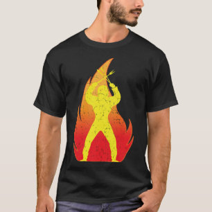 Grill Chef Cook Ninja Flame Hot Funny Retro birthd T-Shirt