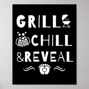 Grill Chill And Reveal New Daddy Gender Reveal Par Poster