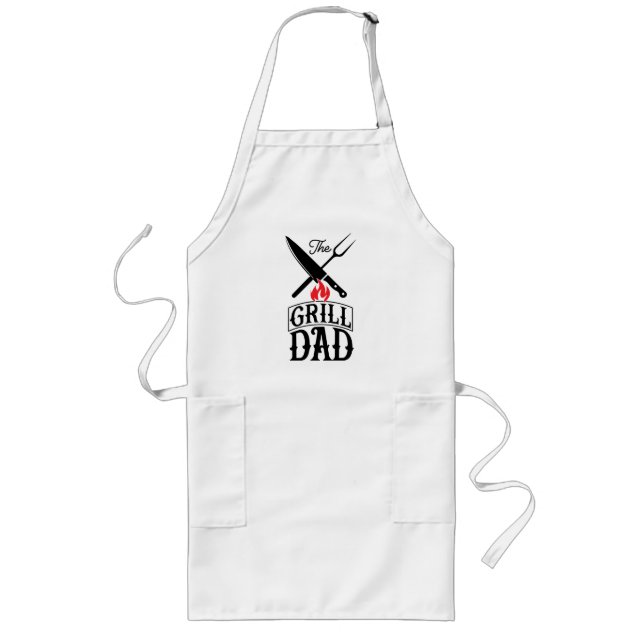 Grill Dad (customisable) Long Apron (Front)