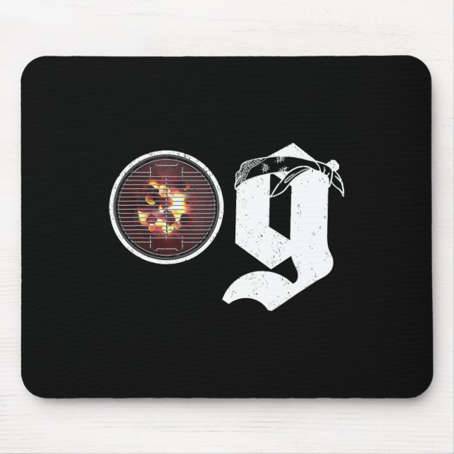 Grill Dad Father Og Griller Funny Bbq Barbeque Pit Mouse Mat (Front)