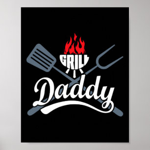 Grill Daddy Bbq Barbecue Gifts Men Dad Father's Da Poster