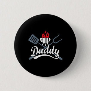 Grill Daddy Bbq Barbecue Gifts Men Dad Fathers Day 6 Cm Round Badge