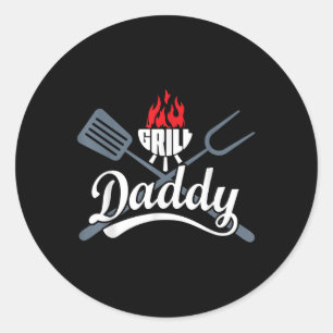 Grill Daddy Bbq Barbecue Gifts Men Dad Fathers Day Classic Round Sticker